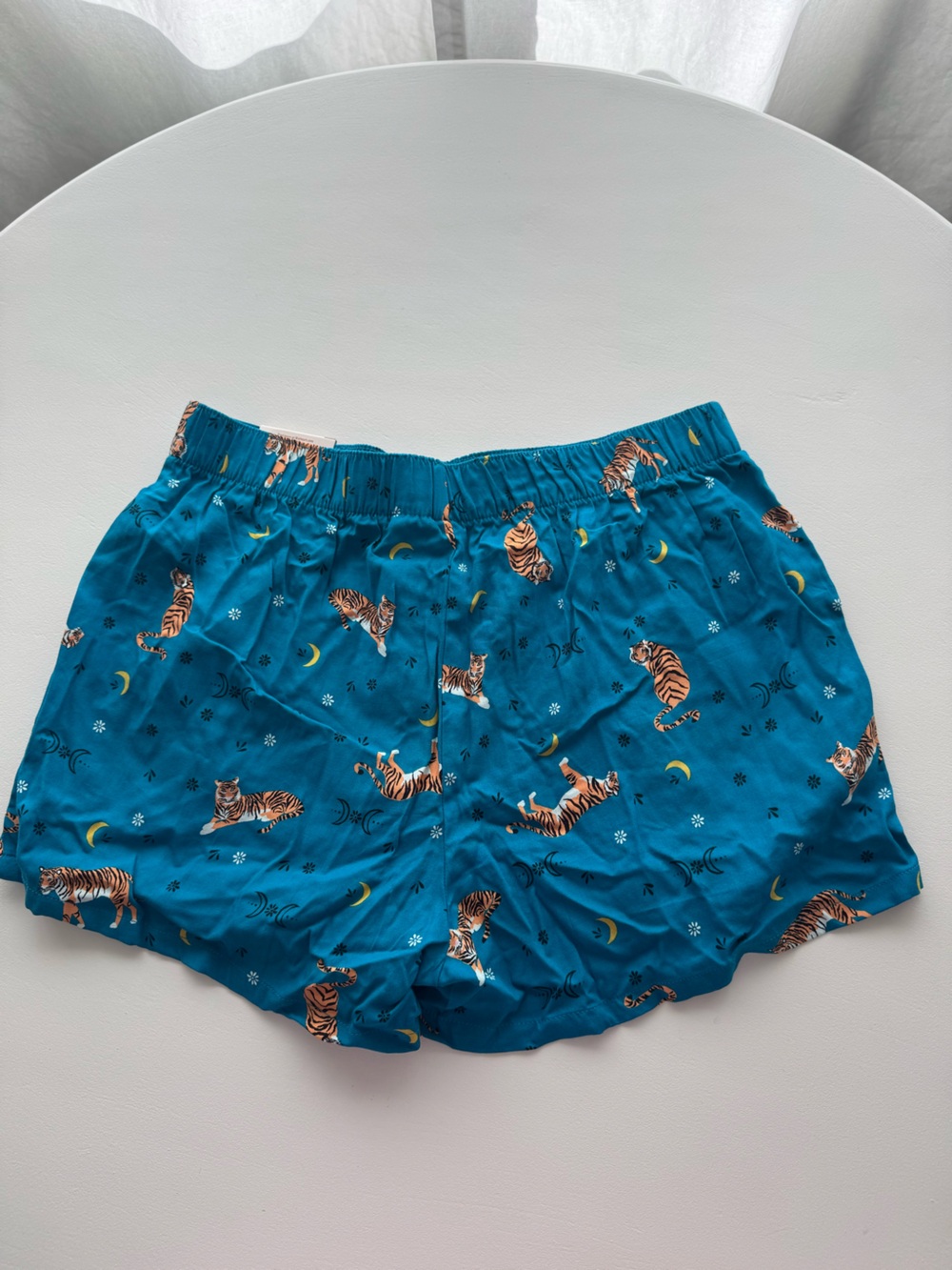 Women’s Teal Tiger Print Boxer Sleep Shorts - Picture 4 of 4